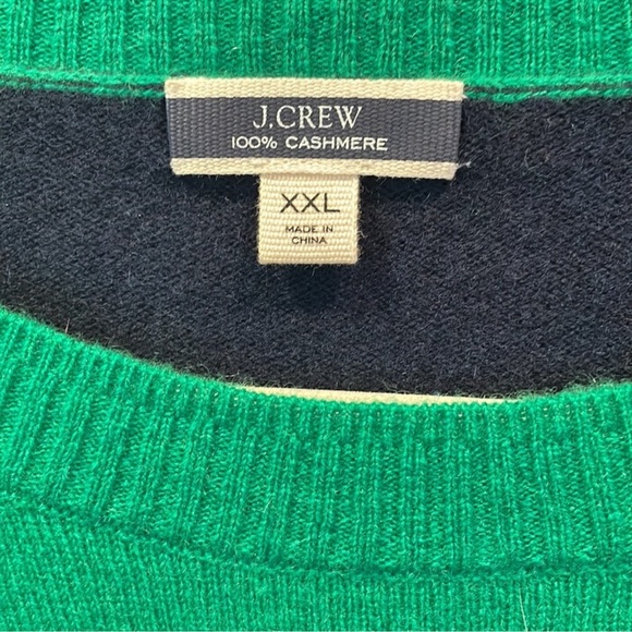 J Crew 100% Cashmere Cropped Rugby Stripe Sweater - Picture 4 of 4